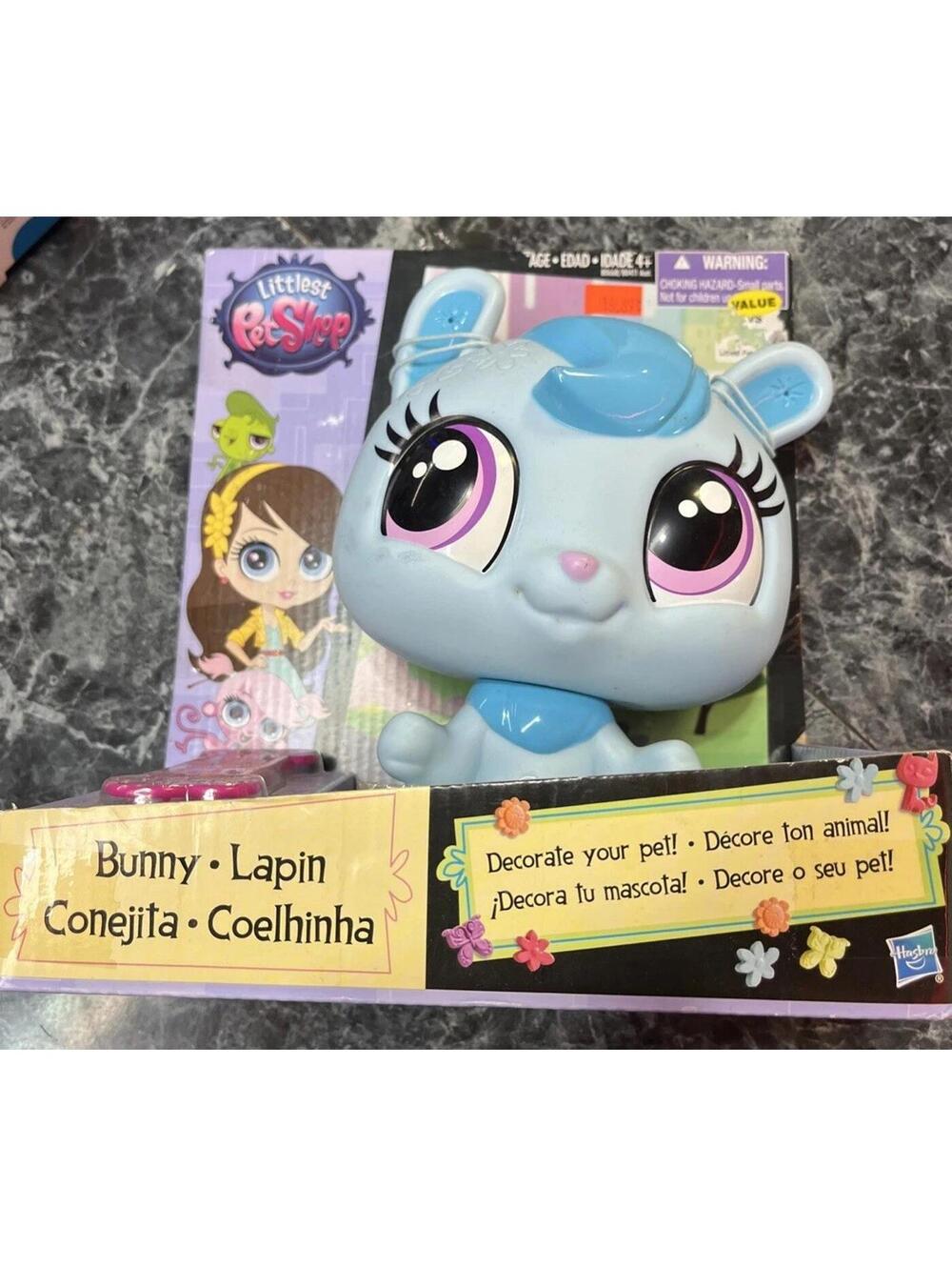 Littlest Pet Shop Decorate Your Pet Blue Bunny Plastic 8"